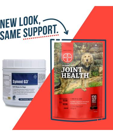Synovi G3 Soft Chews 120 Count - Glucosamine Joint Supplement for Dogs - Buy Online on GoSupps.com