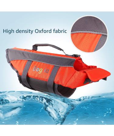 Adjustable Dog Life Jacket with Rescue Handle for Large Dogs - Orange | Pet Floatation Vest for Pool, Beach, Boating - Buy Online on GoSupps.com