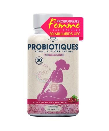 Probiotiques Femme - 200 G lules | Utile pour: Mycose Vaginose Vaginose Bact rienne | Probiotique Flore Intime | 30 Milliards d UFC/Jour Lactobacillus Rhamnosus Reuteri Crispatus Canneberge Rouge