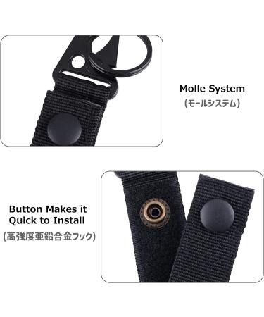 Azarxis Tactical Key Ring Chain D-Ring Carabiners Snap Clip Holder Gear for Camping Hiking - Black (2 Pack) - Buy Online on GoSupps.com