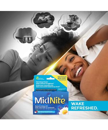 MidNite Natural Sleep Aid Chewable Tablets - Cherry Flavoured | Contains Melatonin Chamomile Lavender & Lemon Balm | Treatment for Occasional Sleeplessness | Non-habit Forming | 30 Tablets - Buy Online on GoSupps.com