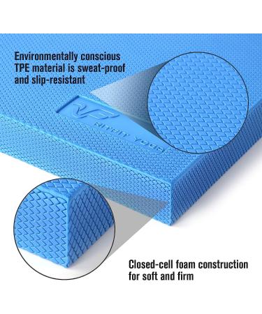 RitFit Balance Foam Pad - 2 TPE Non-Slip Mat for Fitness & Balance Exercises | Yoga, Physical Therapy, Knee Cushion | Blue - Buy Online on GoSupps.com