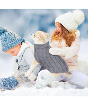 Moorle Cozy Turtleneck Dog Sweater - Winter Knitting for Small & Medium Dogs and Cats - Warm Wool Pet Clothing in Gray - Buy Online on GoSupps.com