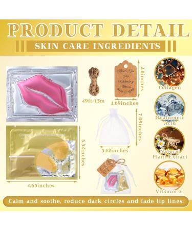 100 Set Lip & Eye Masks - Wedding & Baby Shower Favor - Gold Under Eye & Pink Lip Masks for Moisturizing & Hydrating Dark Circles & Dry Lips - Buy Online on GoSupps.com