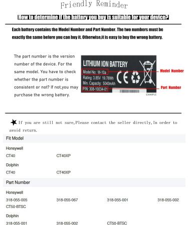 Buy Estry 318-055-005 Battery Replacement for CT40 CT40XP CT50-BTSC - Fast International Shipping - Buy Online on GoSupps.com