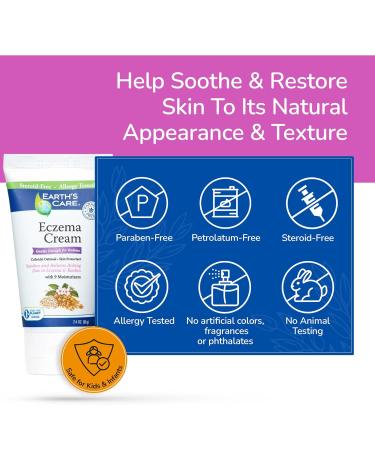 Buy Earth's Care Eczema Cream - Natural Colloidal Oatmeal Treatment for Adults & Kids - 9 Moisturizers - 2.4 OZ - Fast International Shipping - Buy Online on GoSupps.com