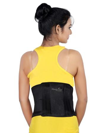 Wonder Care- Black Lumbar Support Breathable Elastic Back Support Belt for Men Women Back Brace for Back Pain Lower Back Support Splint Posture Brace B-107 XL X-Large
