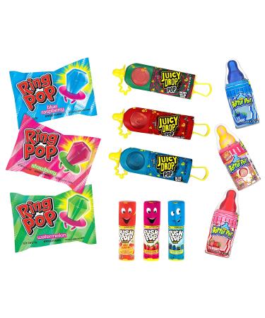 Bazooka Candy Brands Halloween Variety Lollipop Box - 18 Count Assorted Flavors Including Ring Pop, Push Pop, Baby Bottle Pop & Juicy Drop - Perfect Candy Gift for Halloween - 15.8 oz (Pack of 1) - Buy Online on GoSupps.com
