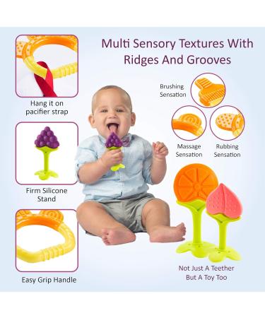 6-Pack Baby Teething Toys for Newborns | Freezer Safe Silicone Teethers for Infant and Toddler Gums | Perfect Baby Gift - Buy Online on GoSupps.com
