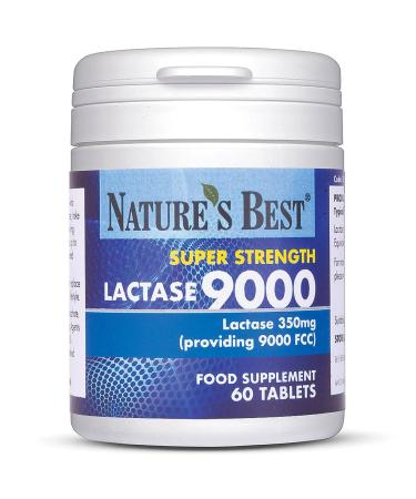 Super Strength Lactase Tablets 9000 FCC Enzyme Units | Max Strength Enzyme | 60 Tablets: 1 month's Supply | Helps Digest Lactose in Milk & Dairy | Support for Lactose Intolerance | UK Made