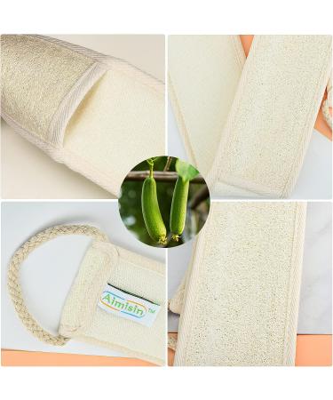 2 Pcs Aimisin Loofah Strap: Exfoliating Back Scrubber for Men and Women | Skin Cleansing Tool for Bath, Spa, and Shower - Buy Online on GoSupps.com
