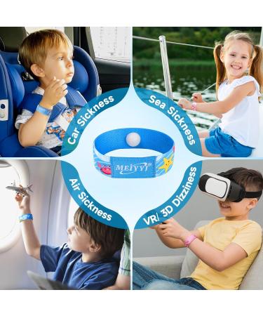 Motion Sickness Bands for Kids - Anti Nausea Wristbands for Relief - Cruise & Travel Essentials - Blue Sea & Pink Heart (Medium Size) - Buy Online on GoSupps.com