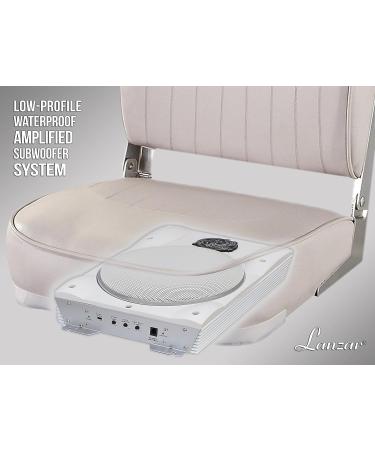Lanzar AQTB8 White Low Profile Marine Subwoofer - 1000W 8 Slim Active Waterproof Bass Speaker for Marine Vehicles - Buy Online on GoSupps.com
