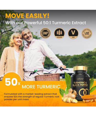 High Strength Turmeric Capsules 3000mg with Boswellia & Black Pepper | 4 Month Supply | UK Made Joint Care Supplements - Buy Online on GoSupps.com