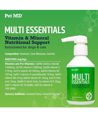 Pet MD Multi Essentials Complete Multivitamin for Dogs & Cats - 250 mL - Buy Online on GoSupps.com