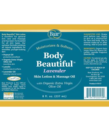 Body Beautiful Lavender Skin Lotion & Massage Oil - 8 oz | Hydrating & Soothing for All Skin Types - International Shipping Available - Buy Online on GoSupps.com