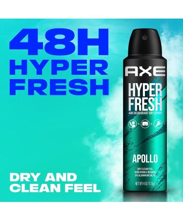 AXE Apollo Deodorant Spray 48 Hour Odor Protection Fresh Sage and Cedarwood 4oz Pack of 4 | Aluminum-Free, Residue-Free - Buy Online on GoSupps.com