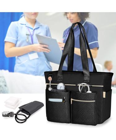 Fasrom Nurse Tote Bag with Laptop Sleeve - Ideal for Nurses and Medical Assistants - Black (Patent Design) - Buy Online on GoSupps.com