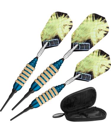 Viper Spinning Bee Soft Tip Darts with Casemaster Storage/Travel Case, 16 Grams Blue