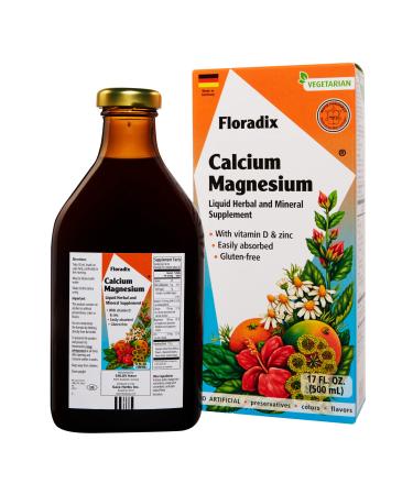 Gaia Herbs Floradix Calcium Magnesium with Vitamin D & Zinc 17 fl oz (500 ml)