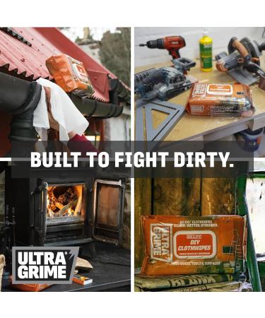 UltraGrime DIY Wipes XXL Heavy Duty 80 Thick Wipes - Heavy Duty Big Wipes - cleaning wipes heavy duty - stain remover wipes - surface cleaning wipes - heavy duty - paint remove multi purpose wipes - Buy Online on GoSupps.com