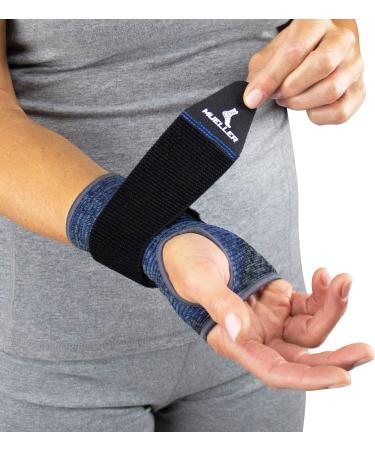 MUELLER Sports Medicine Reversible 3-in-1 Wrist Brace with Splint - Unisex Adjustable Size Black/Blue | International Shipping Available - Buy Online on GoSupps.com