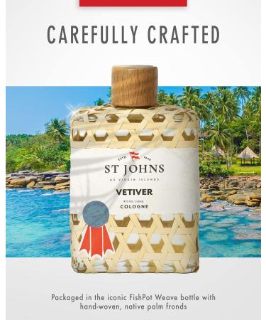 St Johns Classic Vetiver Cologne | New Virgin Islands Inspired Fresh Cologne Scent | Sophisticated Cologne Fragrance for Men (8 oz) - Buy Online on GoSupps.com
