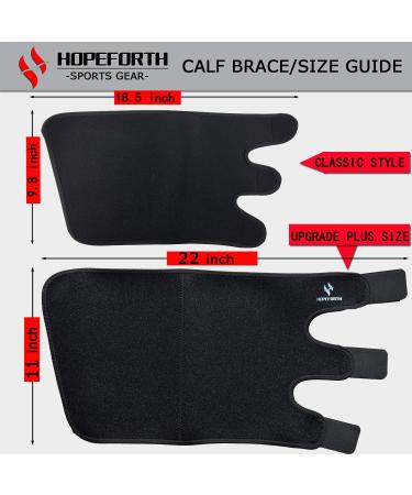 HOPEFORTH Calf Support Brace 2 Pack | Adjustable Shin Splint Compression Calf Wrap | Plus Size - Buy Online on GoSupps.com