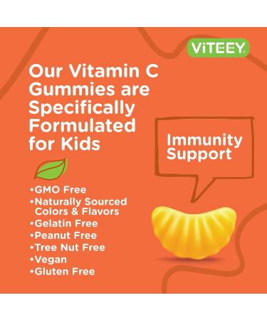 Kids Sugar Free Vitamin C Gummies with Echinacea - 75mg Immune Support Booster - Vegan & Gluten Free - 60 Count - Buy Online on GoSupps.com