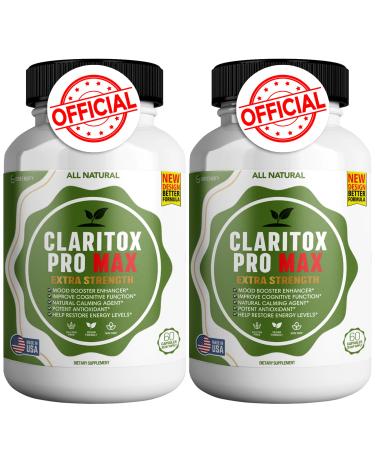 GREENVIFY Claritox Pro Max Extra Strength Supplement Mood Booster Cognitive Function Enhancer 120 Capsules (2)