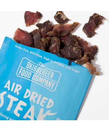 Grass Fed Beef Jerky Variety Pack - Air Dried Lean Beef Biltong - High Protein Snack 2x Mild Chilli & 2x Sweet Cider Flavours - Low In Sugar Gluten Free MSG Free - 4x 30g by The Skibbereen Food Co - Buy Online on GoSupps.com