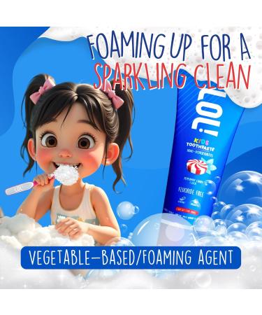 LOL Kids Toothpaste | Fluoride Free 4-Flavors Pack | Nano Hydroxyapatite Toothpaste Probiotics Vitamins A C E | Safe if Swallowed No SLS | 1 Strawberry 1 Melon Flavor 1 Peppermint 1 Cinnamon - Buy Online on GoSupps.com