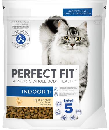 PERFECT FIT Indoor Adult Cat Dry Food - Chicken 750g & 4.5kg | Healthy Nutrition for Cats 1+ Year | International Shipping - Buy Online on GoSupps.com