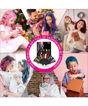 Set of 10 Hair Chalks for Girls Hair Chalk for Children Hair Chalk for Dark Hair for 4 Years to 10 Years Girls Children Gift DIY Cosplay Carnival Christmas Valentine's Day Birthday Parties - Buy Online on GoSupps.com
