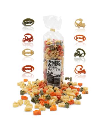40YARDS 40YARDS American Football Noodles - Helmet and football-shaped pasta - Handmade in a German factory - 250g pack - Colorful durum wheat semolina noodles - 100