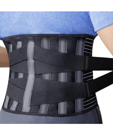 Bracepost Back Brace for Lower Back Pain Relief with 7 Stays Ultra-Breathable Back Support Belt for Women Men, Adjustable Lumbar Support Belt for Herniated Disc, Sciatica, Scoliosis(Size: Large) black Large