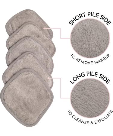 S&T INC. Reusable Makeup Remover Wipes - Microfiber Face Cloths for Gentle Makeup Removal - 5 Pack Grey 5 x 5 - Buy Online on GoSupps.com