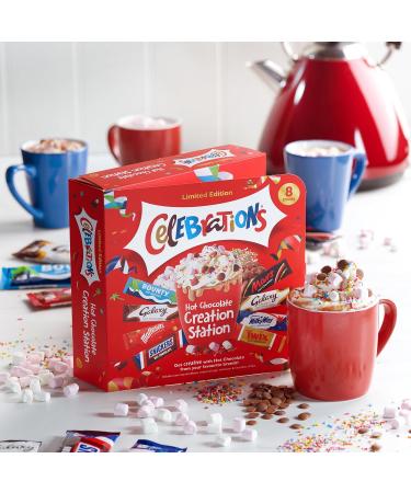 Limited Edition Celebrations Hot Chocolate Creation Station: 8 Sachets, 3 Toppings for Customized Hot Chocolate Experience | Gift Set | Pack of 1 - Buy Online on GoSupps.com