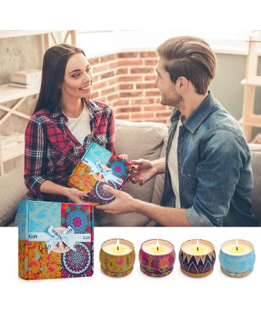 Colorful Scented Candles Gift Set for Women - 4 Pack 4.4 Oz Home Fragrance Candles, Perfect for Birthday, Valentines, Thanksgiving, Christmas, Mothers Day - Buy Online on GoSupps.com