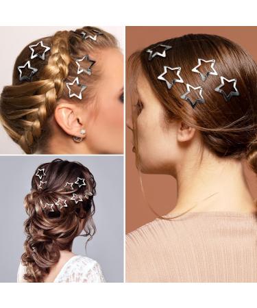 WLLHYF 20 Pieces Metal Snap Star Hair Clips for Girls No Slip Star Hair Barrettes Cute Hollow Out Drop-shaped Star Meteor Hairpin Headpieces Hair Accessories for Kids Women (Silver) - Buy Online on GoSupps.com