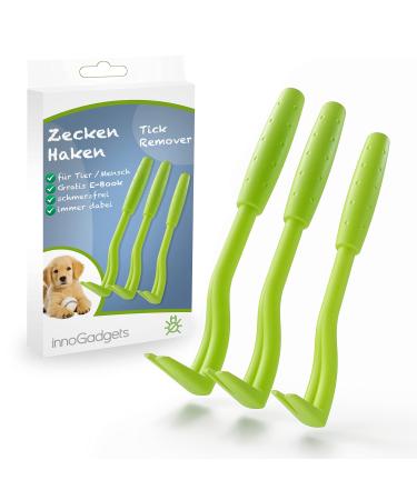 Innogadgets tick hook tick pliers |Different hooks for all tick sizes |Gentle tick removal in seconds |Free e-book: cool tricks for clever dogs |Green (3-set) - Buy Online on GoSupps.com