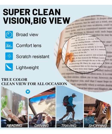 OCCI CHIARI Blue Light Blocking Reading Glasses for Men - XL Comfort Readers Black 1.5x | International Shipping Available - Buy Online on GoSupps.com
