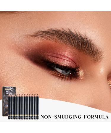  G n rique Eye makeup pencil eyeshadow pencil smudge-proof eyeliner pencil set | 12 assorted color eyebrow pencil with sharpener for adults women and men - Buy Online on GoSupps.com