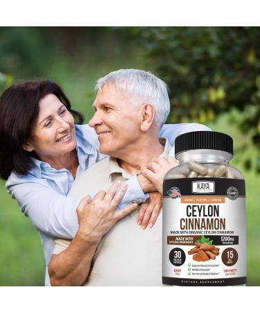 Kaya Naturals Ceylon Cinnamon Supplement | 1200mg per Serving Vegan - Non-GMO & Gluten Free - 30 Capsules 30 Count (Pack of 1) - Buy Online on GoSupps.com