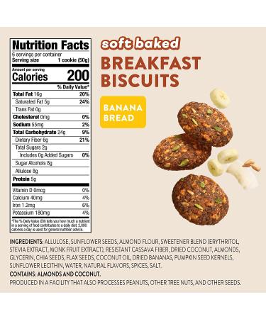 HighKey Soft Baked Breakfast Biscuits - Banana Keto Snacks  6 Pack of Gluten Free Low Carb Energy Bars for Adults & Kids  Ketogenic  Paleo & Diabetic Diet Friendly Foods  Individually Wrapped Snack - Buy Online on GoSupps.com