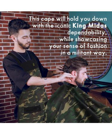 King Midas Barber Cape & Apron - Men's Polyester Cotton Hair Cutting Cape | Camo Design for Professionals - Buy Online on GoSupps.com