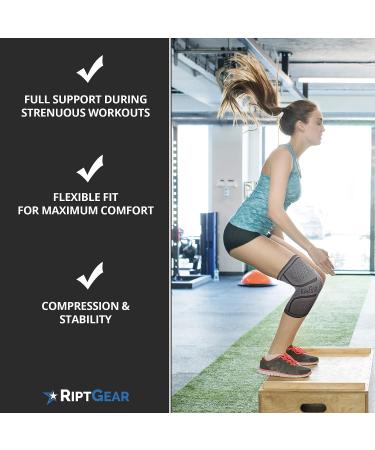 RiptGear Knee Compression Sleeve for Arthritis, Meniscus Tear - Support for Running, Walking, Weightlifting - Large Gray (1 Pack) - Buy Online on GoSupps.com