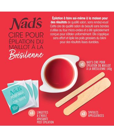 Nad's Brazilian Bikini Wax - Home Hair Removal Kit With Hard Wax Hot Wax Pot Including Intimate Area - Buy Online on GoSupps.com