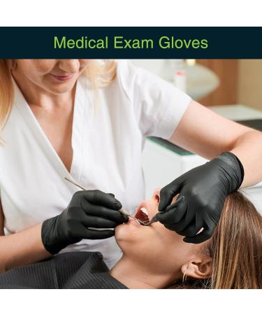 Black Vinyl Disposable Gloves Medium 50 Pack - Latex-Free, Powder-Free Medical Exam Gloves - 3 Mil Thickness - Ideal for Surgical, Home Cleaning, and Food Handling - Pack of 50 - Buy Online on GoSupps.com