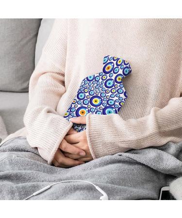 Blue Eyes Hot Water Bottle with Plush Cover - Cozy Bed Bottle & Hand Warmer for Adults & Kids | 26.5x15.3cm - Buy Online on GoSupps.com